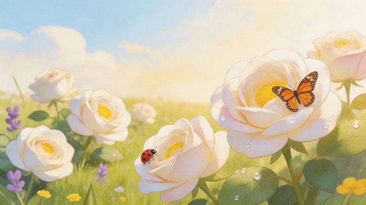 Free Magical Garden Roses Image - Illustration, Watercolor, Garden ...