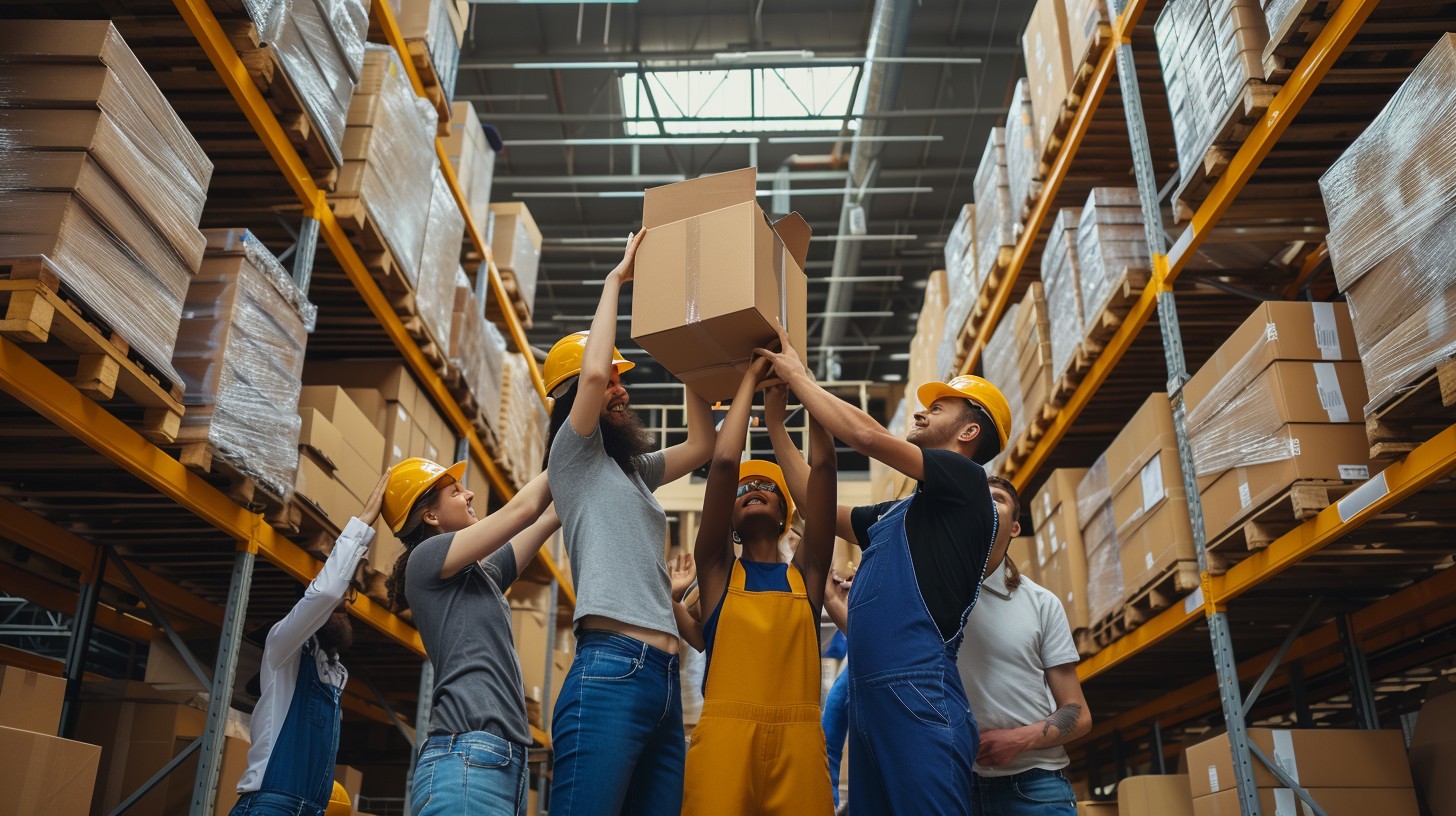 Free Teamwork in Warehouse Photo - Warehouse, Teamwork, Workers ...