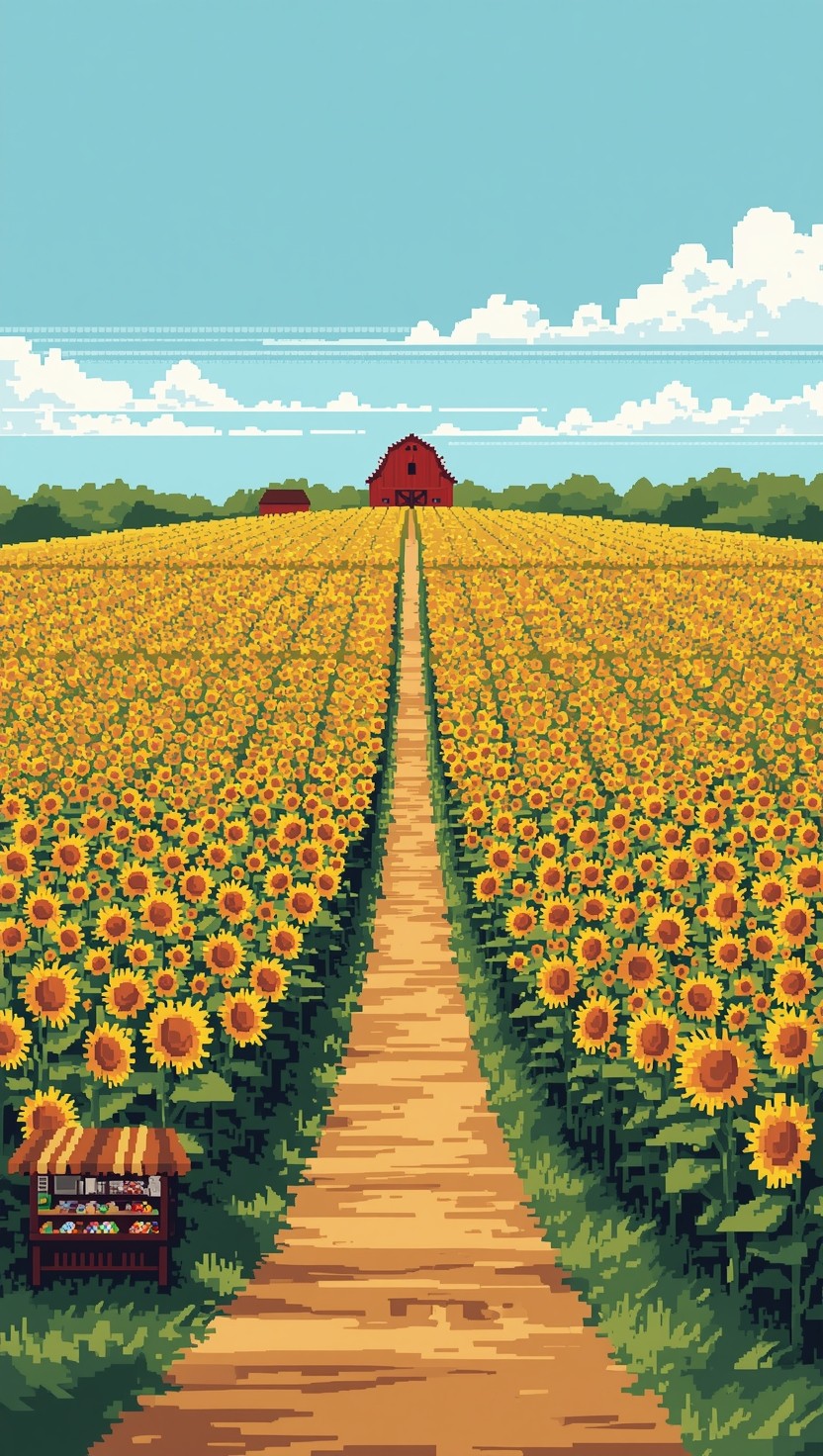 Free Sunflower Path Paradise Image - Agriculture, Sunflowers, Pixel ...