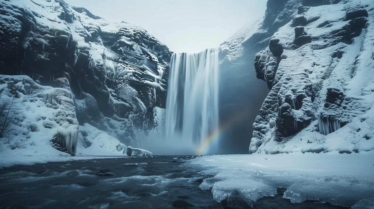Free Icy Waterfall Serenity Image - Waterfall, Snow, Winter | Download ...