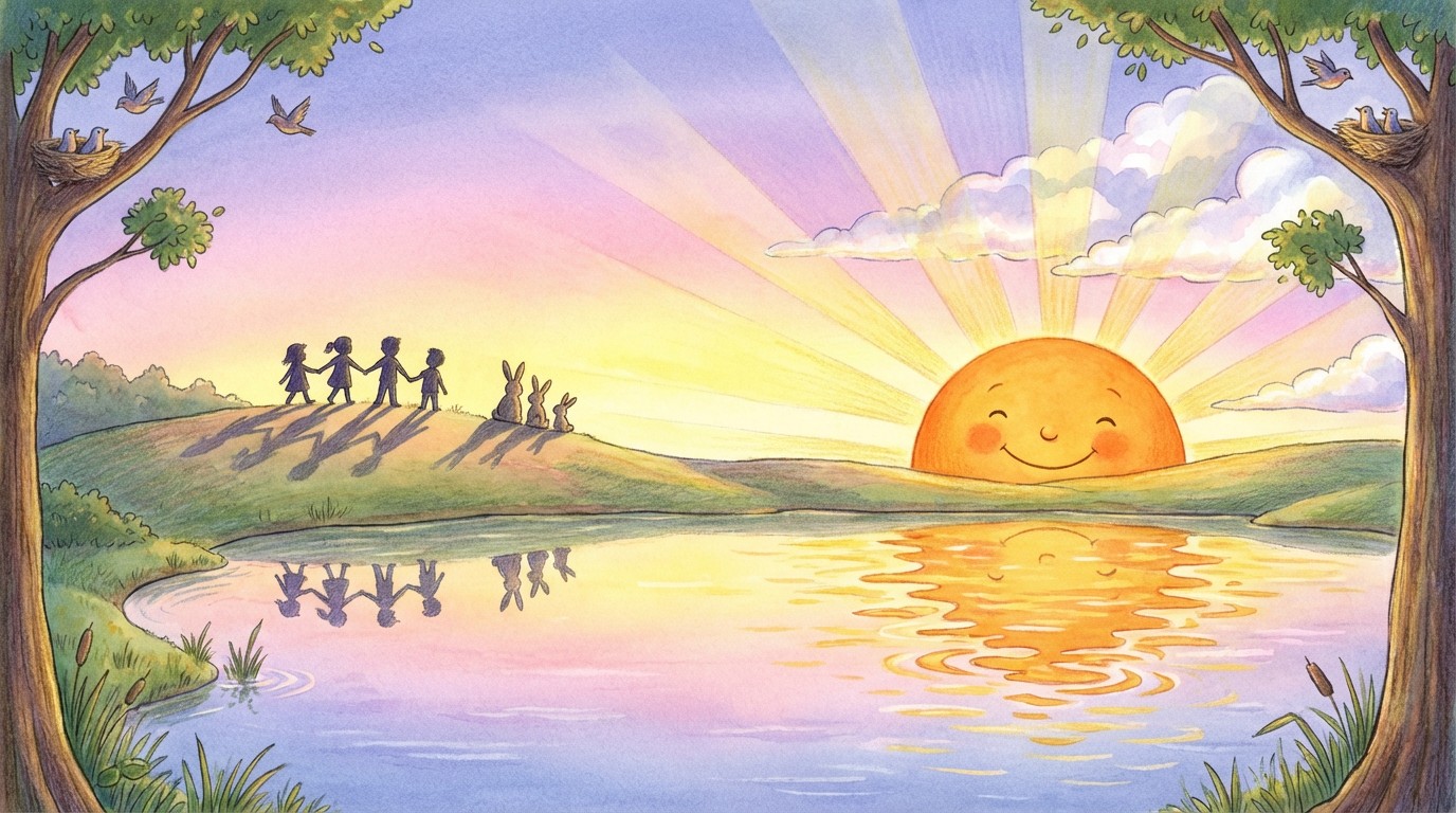 Magic Golden Hour Free Golden Hour Magic Image - Sunset, Children, Illustration ...
