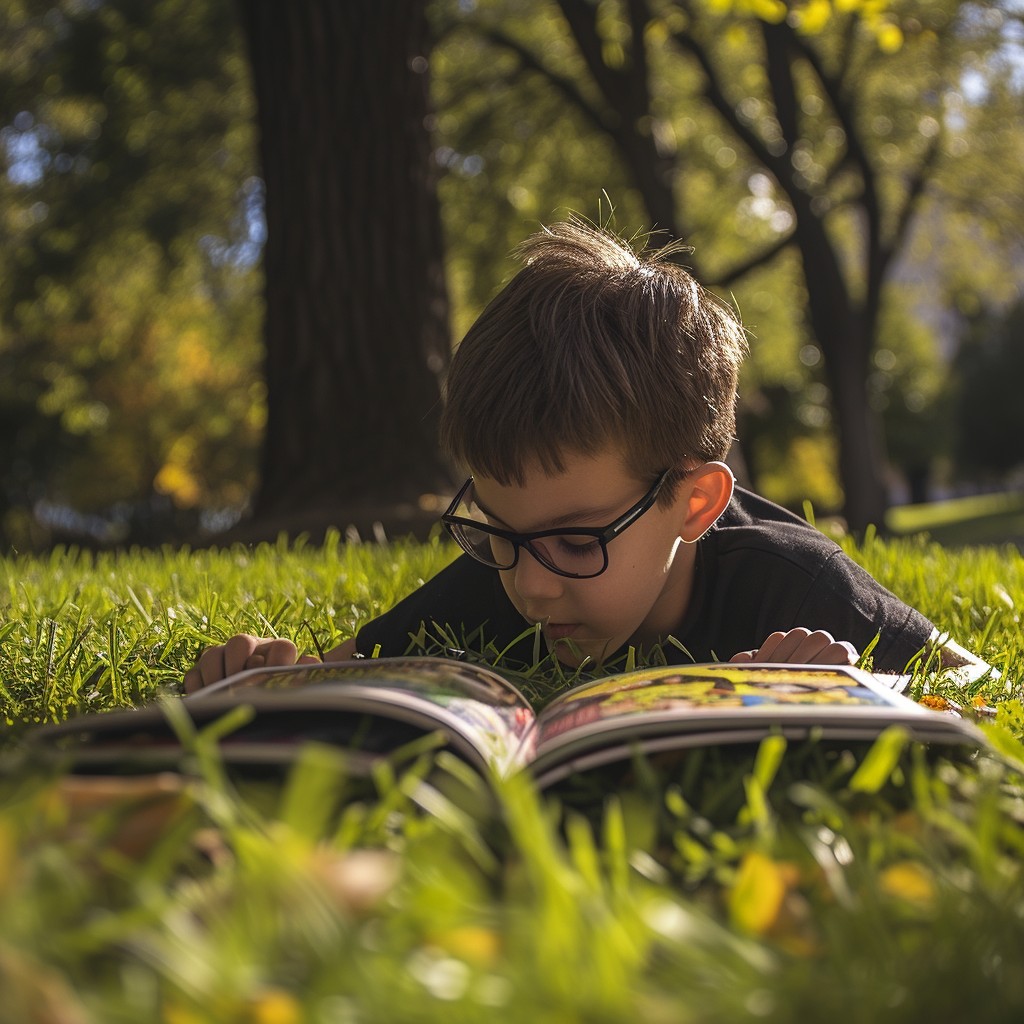 Free Child Reading Outdoors Photo - Child, Reading, Park | Download at ...
