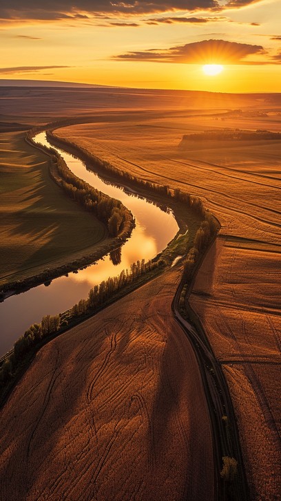 Free Sunset River Bend Image - Sunset, River, Bend | Download at StockCake