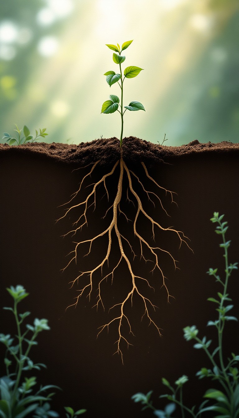 Rooted Growing Background Download Roots Meet Light Image - Seedling, Roots, Growth | StockCake