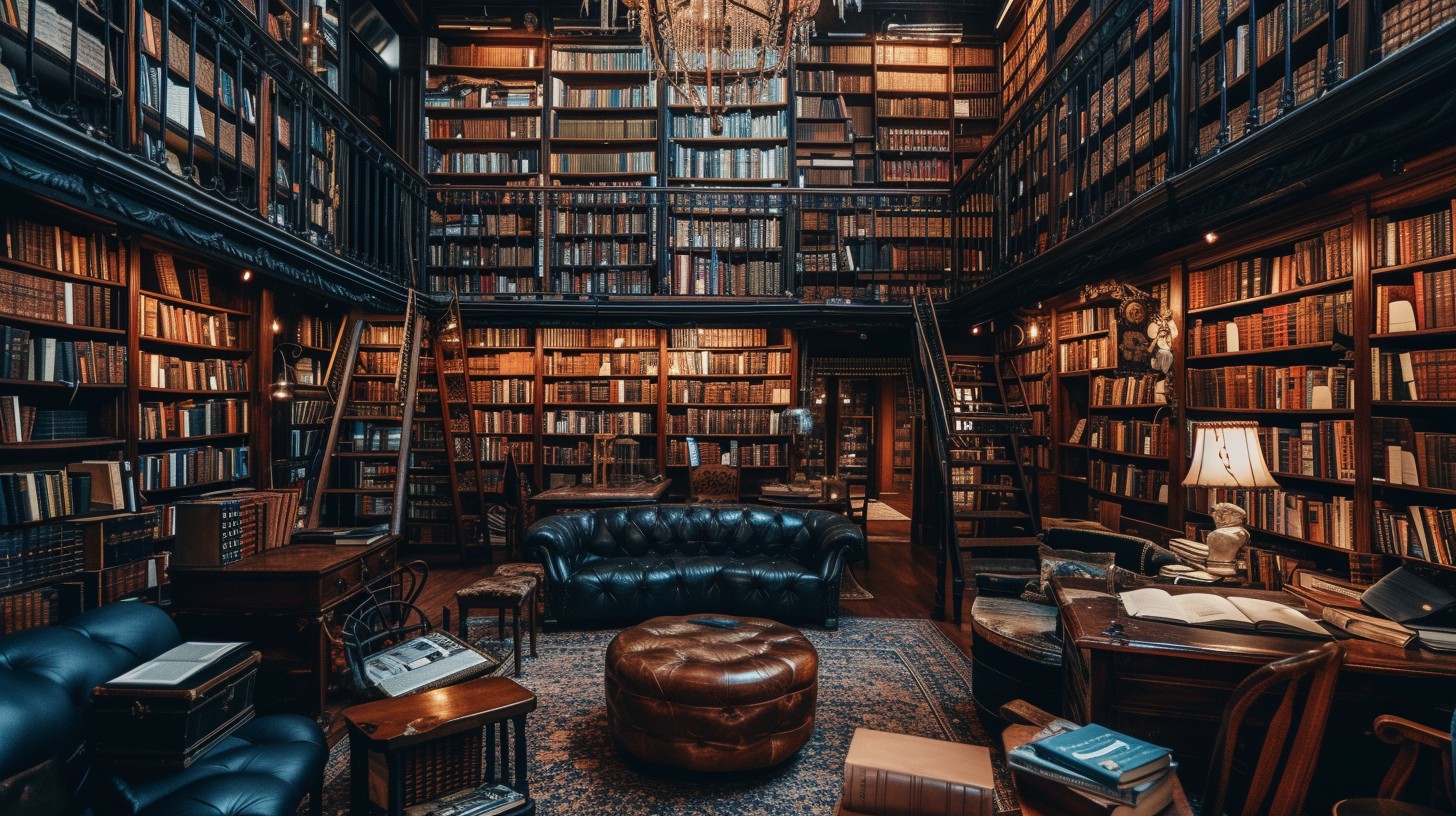 Free Elegant Library Interior Image - Library, Books, Leather ...