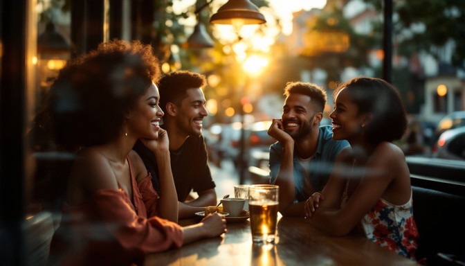 Reflection Laughter Free Laughter At Sunset Image - Sunset, Laughter, Café | Download at ...