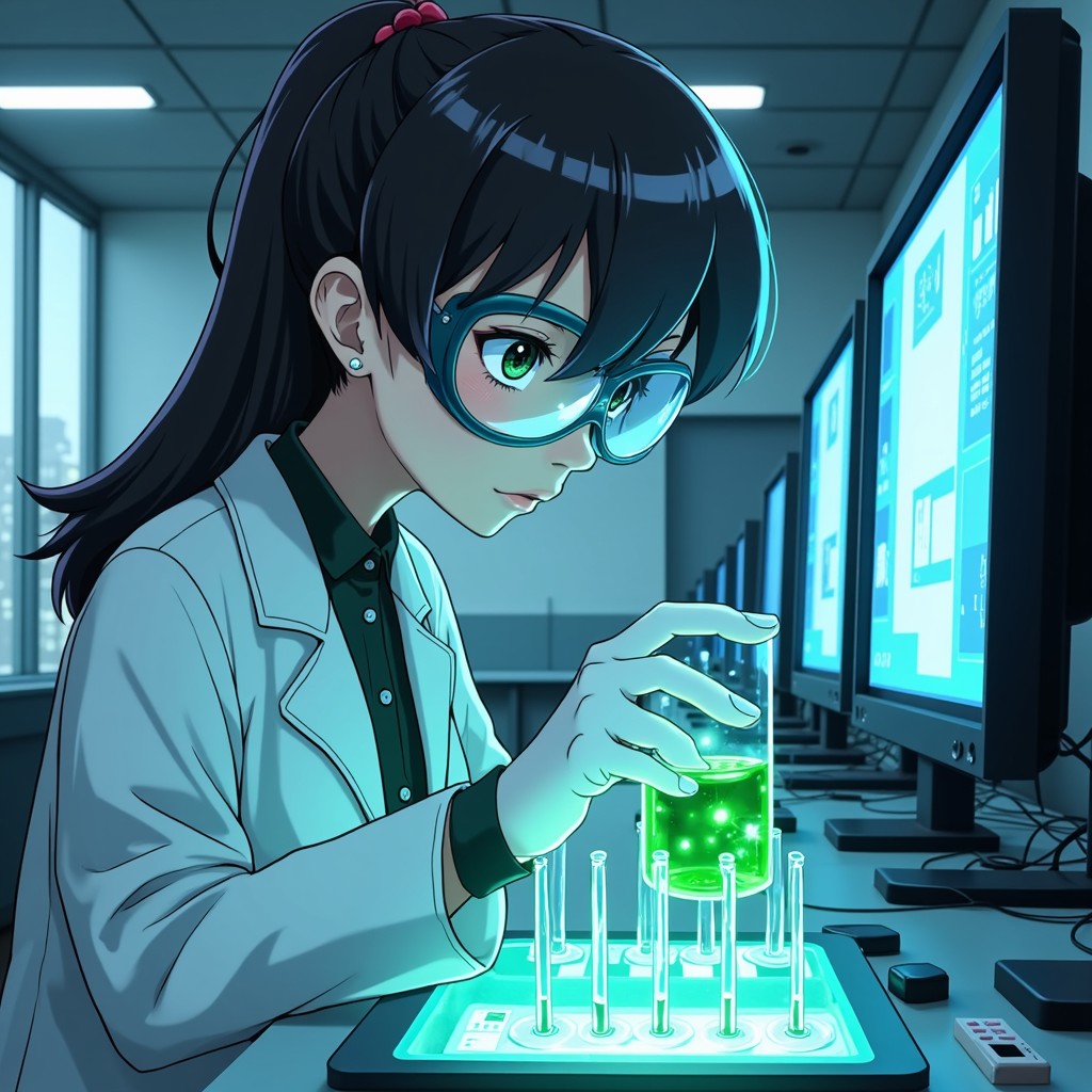 Free Glowing Lab Research Image - Anime, Laboratory, Scientist ...