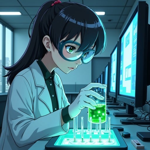 Free Glowing Lab Research Image - Anime, Laboratory, Scientist ...
