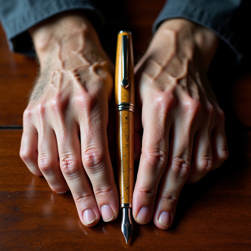 Download Wisdom's Writing Tool Image - Hands, Pen, Writing | StockCake