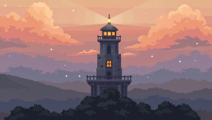 Free Pixel Beacon Twilight Image - Lighthouse, Pixel, Dusk | Download ...