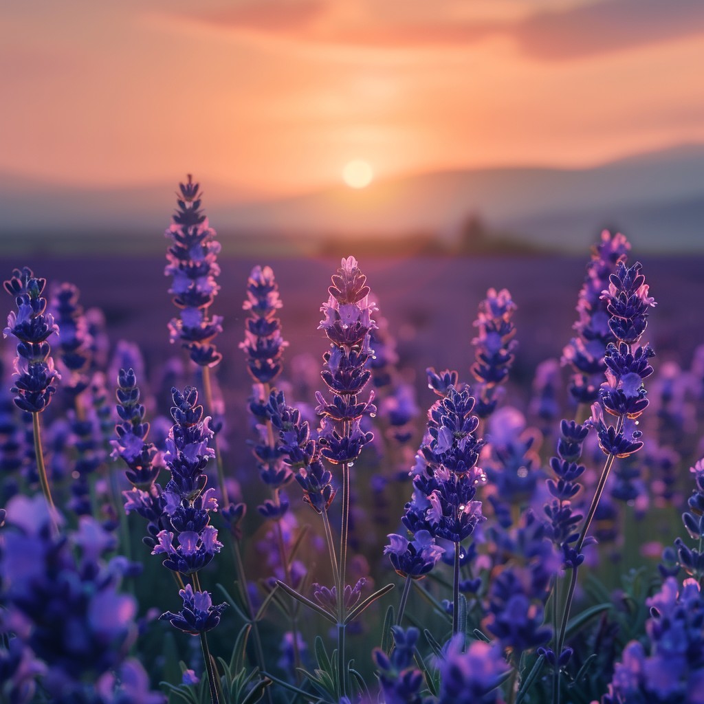 Free Lavender Sunset View Image - Lavender, Sunset, Field | Download at ...