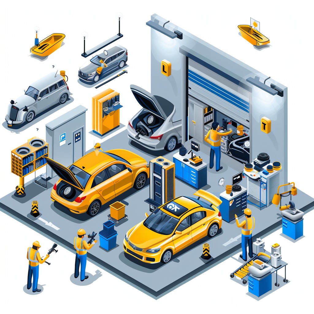 Structured Auto Service Center Free Automotive Service Center Image - Isometric, Illustration, Auto ...