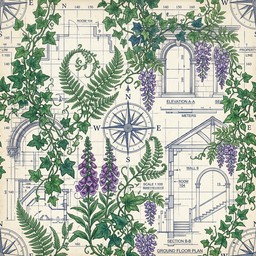 Detailed Leaf Pattern Architecture Rending Free Nature Reclaims Architecture Image - Botanical, Pattern, Seamless ...