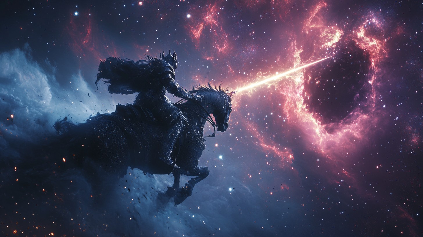 Free Cosmic Knight Ride Image - Knight, Horse, Space | Download at ...