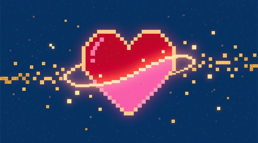 Free Glowing Pixel Heart Image - Heart, Pixel, Retro | Download at ...