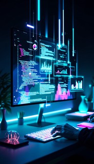 Free Holographic Coding Station Image - Holographic, Cyberpunk ...