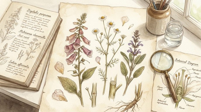 Free Botanical Study Collection Image - Botanical, Watercolor ...