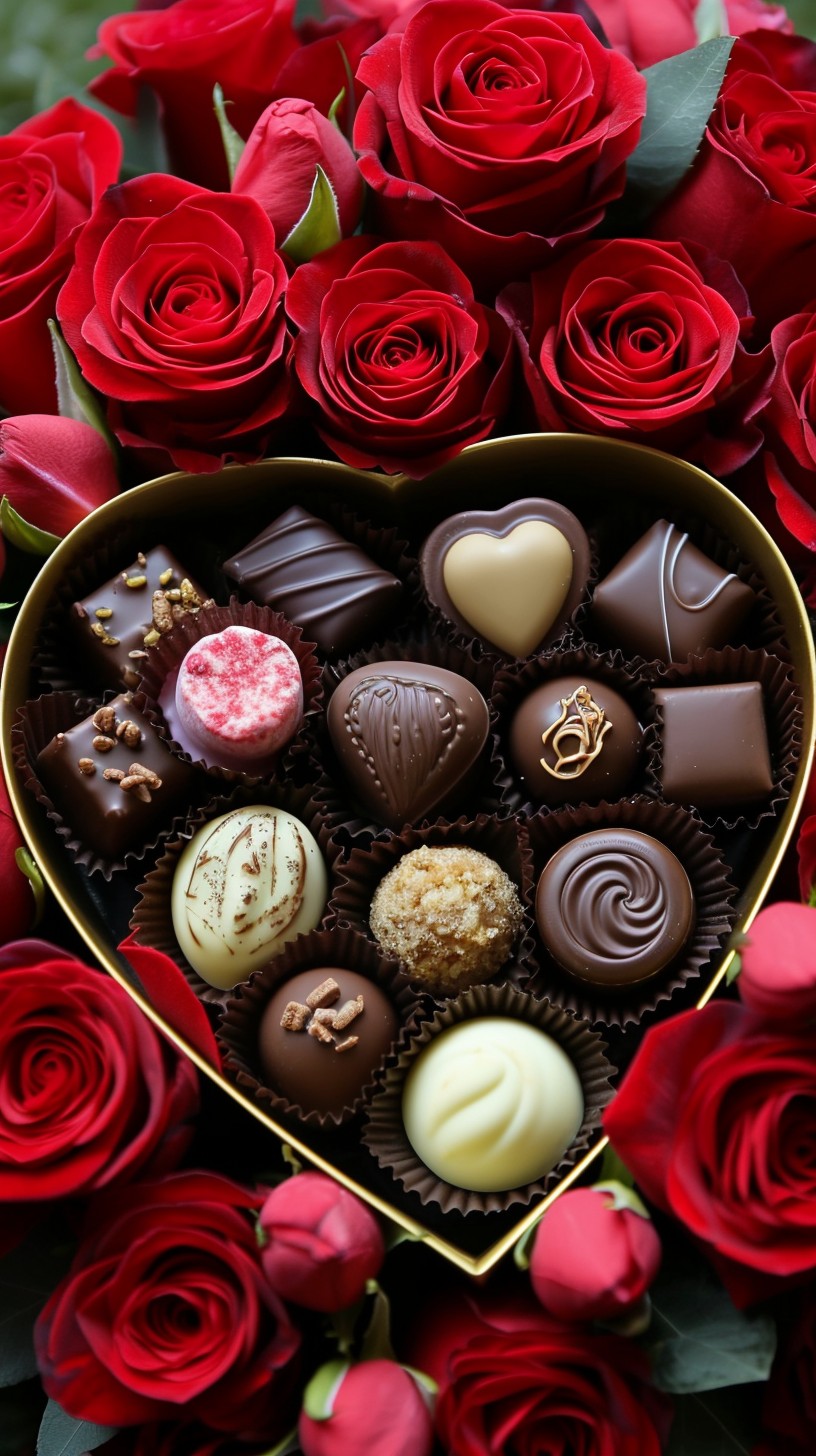 Cholate Gift Free Romantic Chocolate Gift Image - Chocolates, Roses, Romance ...