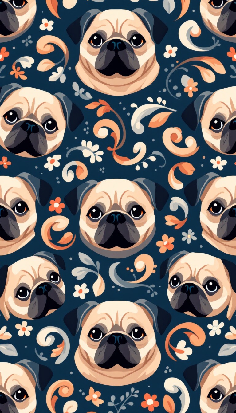 Free Playful Pug Pattern Image - Pug, Pattern, Dog | Download at StockCake