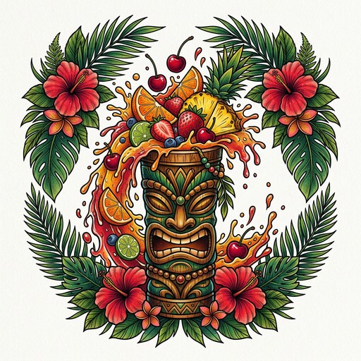 Free Tropical Tiki Art Image - Tiki, Totem, Orange | Download at StockCake