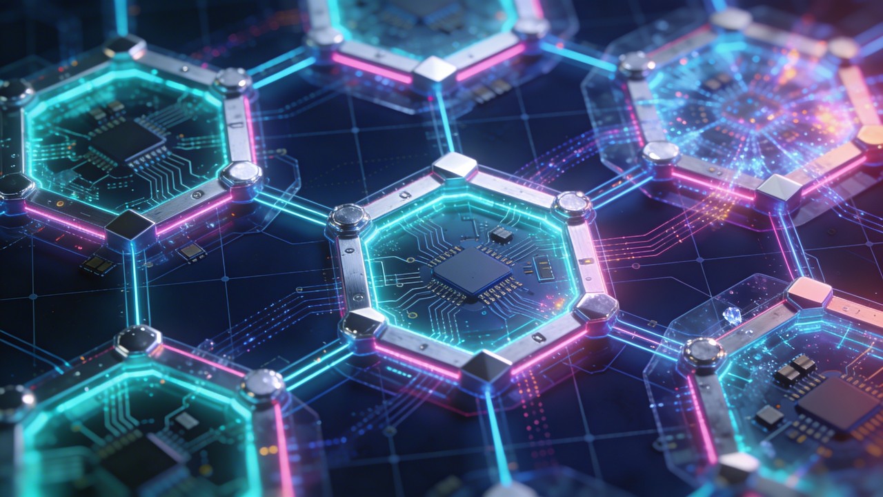 Free Futuristic Circuit Network Image - Technology, Circuit, Hexagonal ...