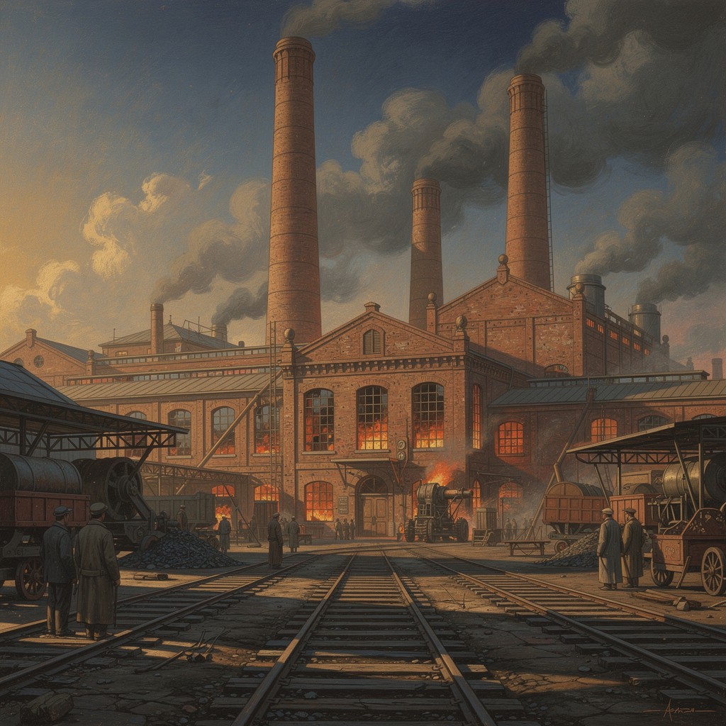 Free Industrial Heritage Painting Image - Illustration, Factory ...
