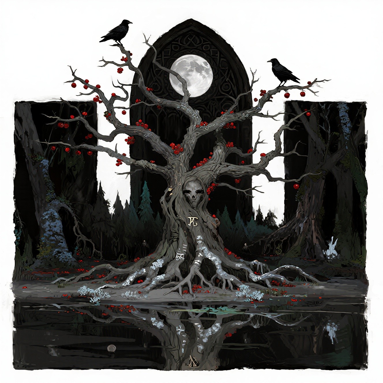 Free Ancient Nightmare Tree Image - Tree, Moonlight, Ravens | Download ...