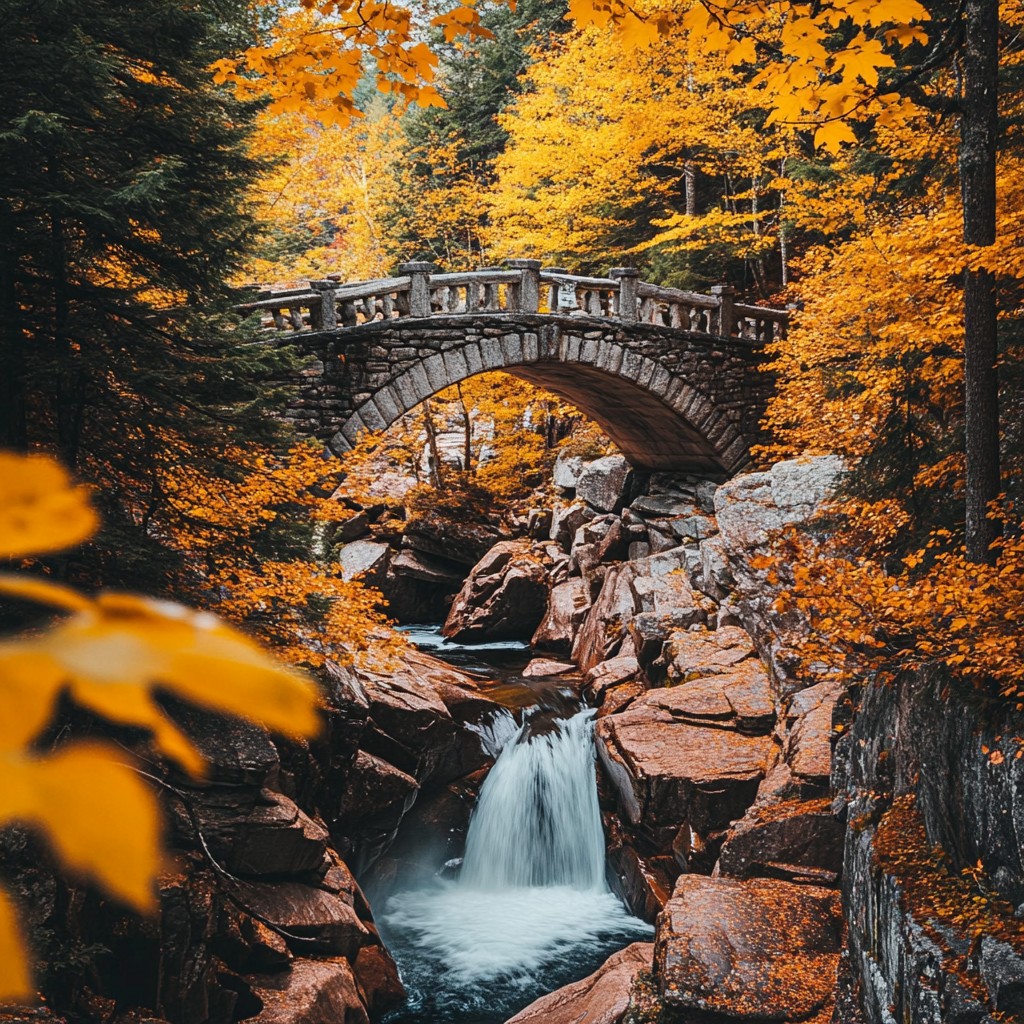 Free Autumn Bridge View Photo - Autumn, Bridge, Waterfall | Download at ...