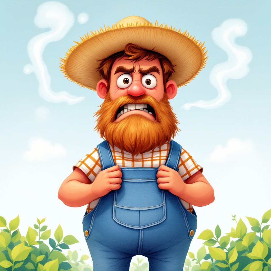 Free Steaming Mad Farmer Image - Cartoon, Farmer, Overalls | Download ...