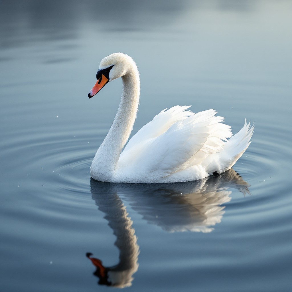 Free Graceful Swan Reflection Photo Swan Reflection Water
