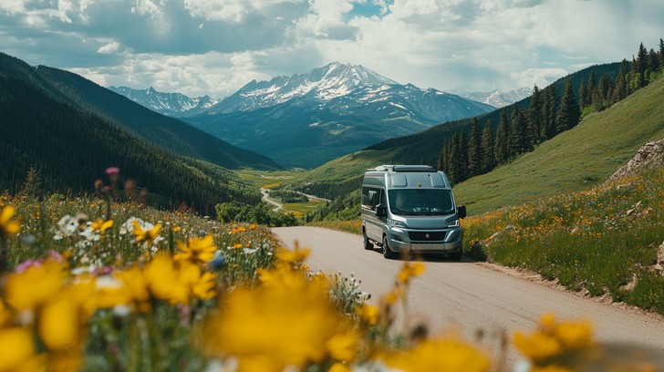 Free Scenic Road Trip Image - Camper, Van, Road | Download at StockCake