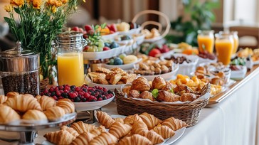 Free Luxurious Breakfast Spread Image - Buffet, Breakfast, Croissants ...