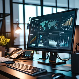 Free Analytics Workstation Setup Image - Office, Analytics, Computer ...
