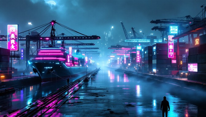 Free Neon Cargo Night Image - Cyberpunk, Neon, Futuristic | Download at ...