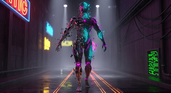 Free Robot Night Stroll Image - Robot, Night, Colorful | Download at ...