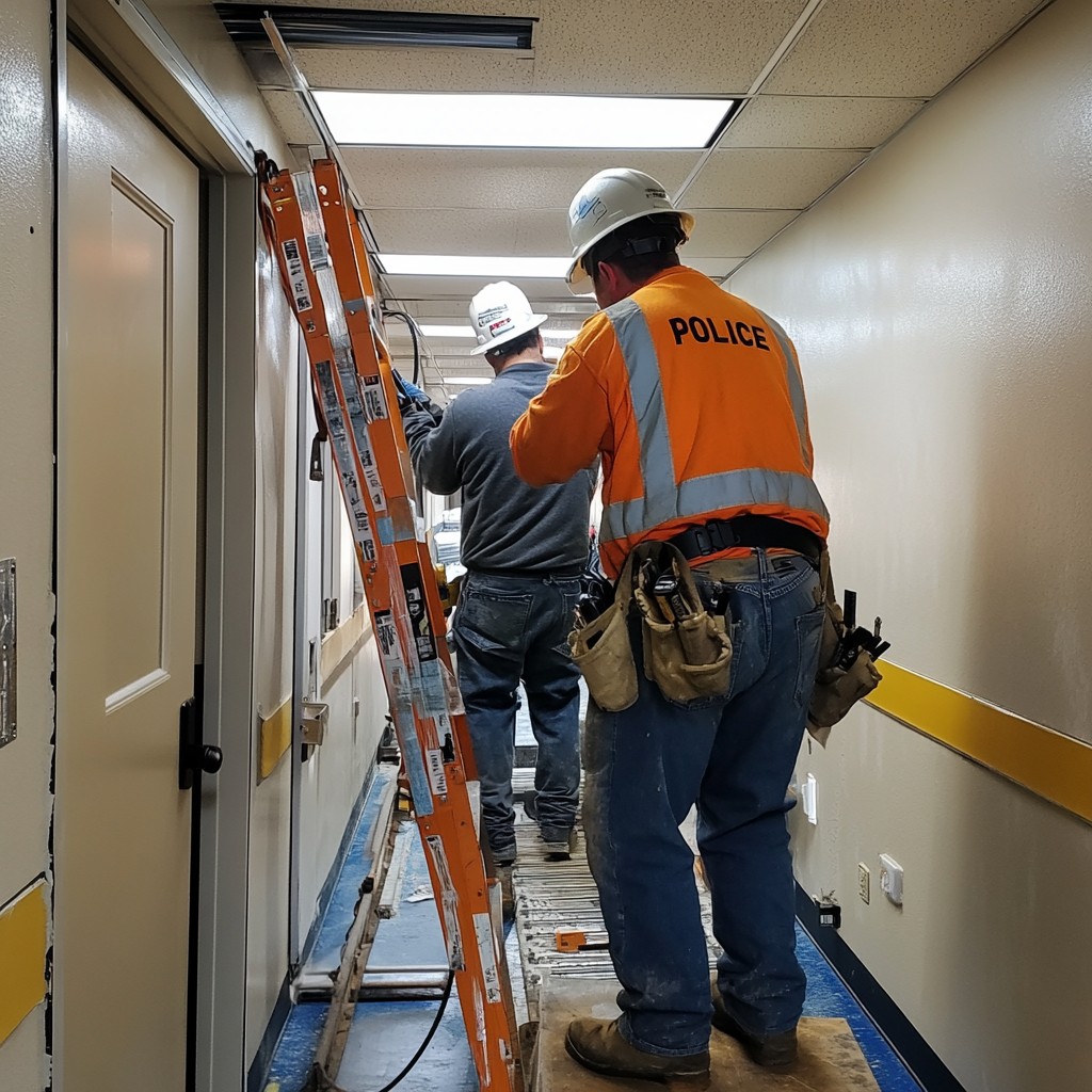 People Installing Download Workers Installing Equipment Image - Workers, Installing ...