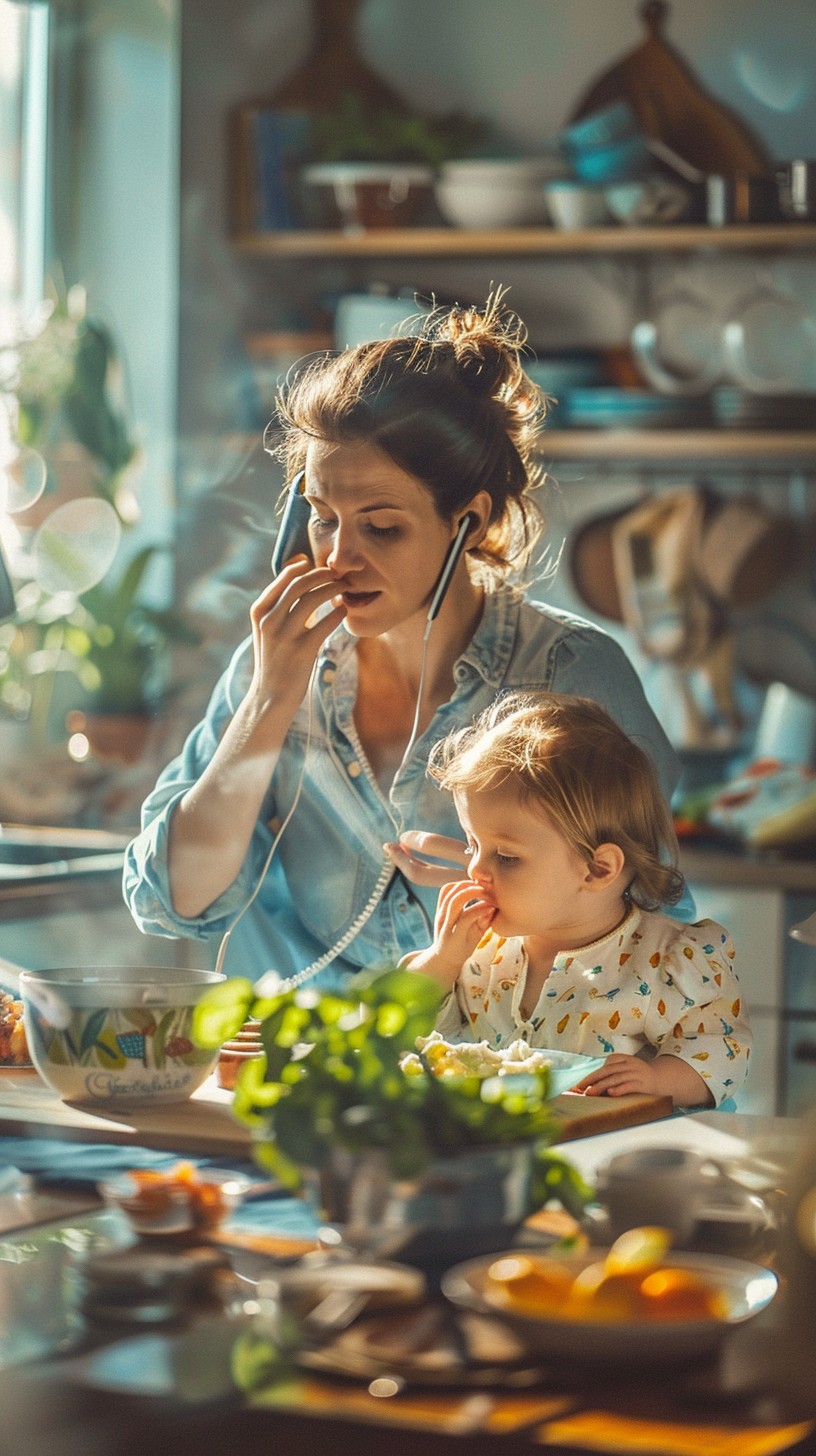 Multitasking Mom Free Multitasking Mom Moment Image - Mother, Child, Kitchen | Download ...