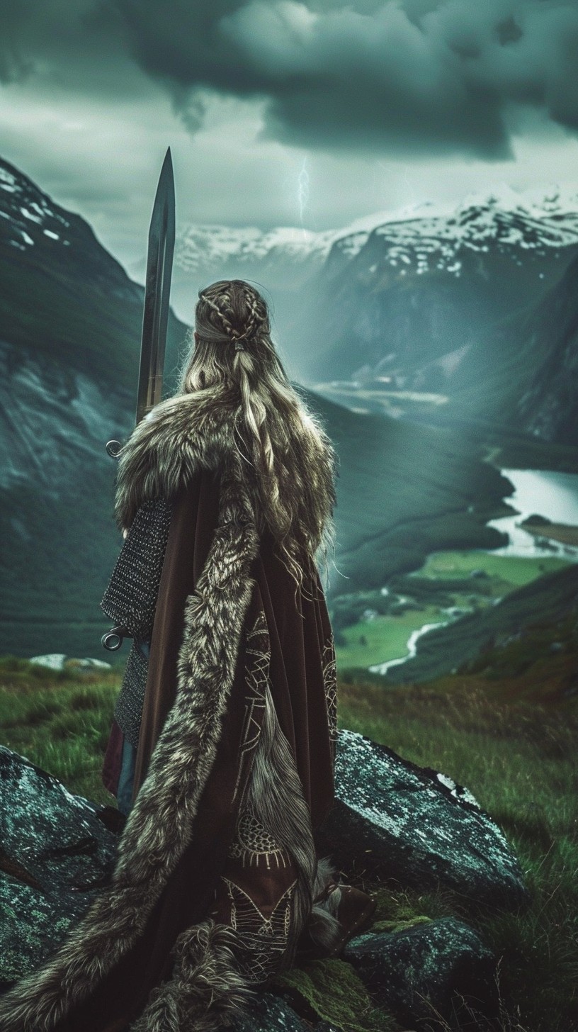 Free Viking Overlooking Valley Image - Viking, Warrior, Landscape ...