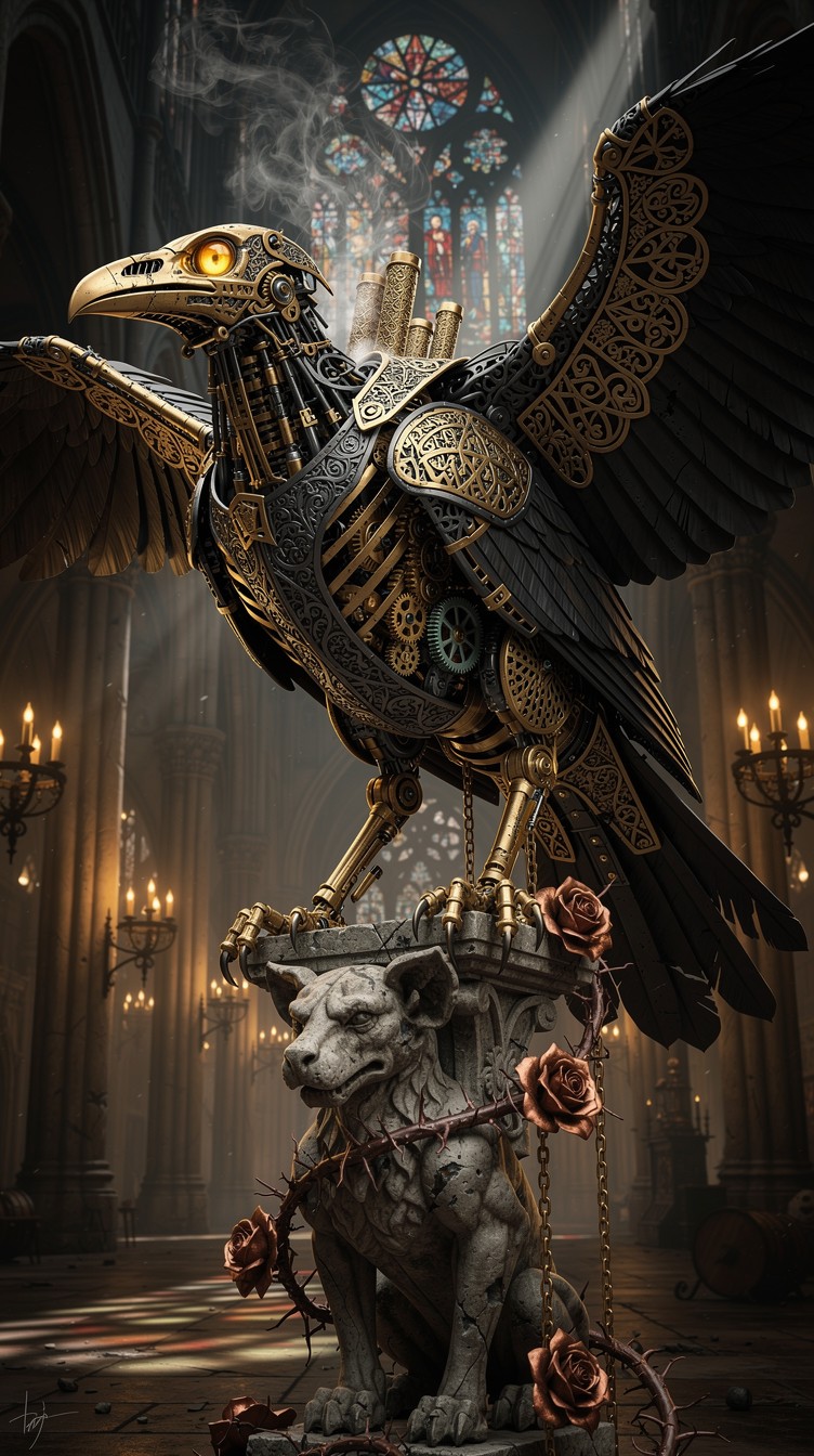 Free Mechanical Raven Masterpiece Image - Steampunk, Raven, Mechanical ...