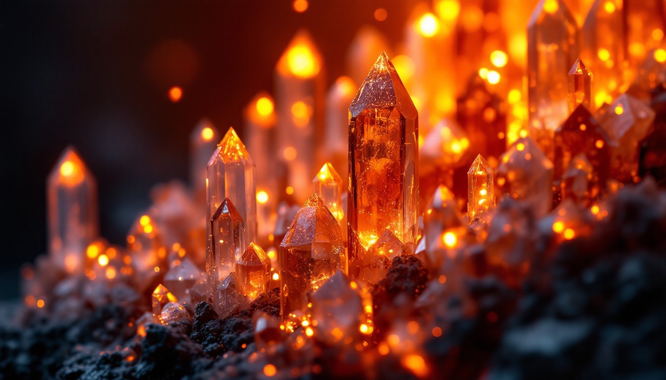 Fire Crystal Texture Free Crystalline Fire Formations Photo - Crystals, Amber, Glowing ...