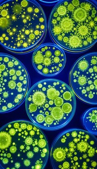 Free Glowing Bacterial Colonies Image - Bacteria, Bioluminescence ...