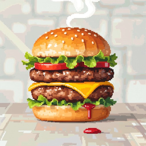 Free Layered Pixel Burger Image - Burger, Cheeseburger, Pixel ...