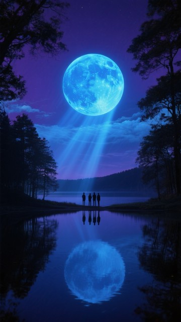 Free Blue Moon Magic Image - Moon, Blue, Reflection | Download at StockCake