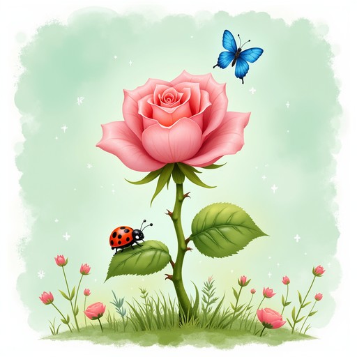 Free Enchanted Floral Friends Image - Rose, Butterfly, Ladybug ...