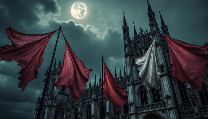 Free Crimson Cathedral Banners Image - Gothic, Cathedral, Banners ...