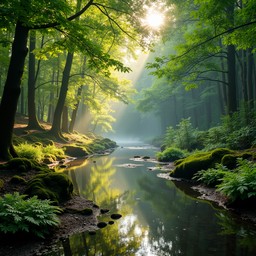 Free Enchanted Forest Stream Image - Forest, Stream, Reflection ...