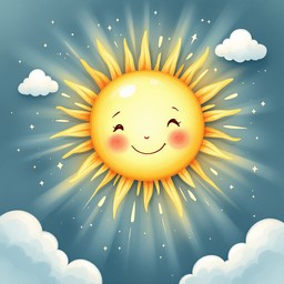Free Smiling Sun Shines Image - Sun, Clouds, Rays | Download at StockCake