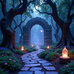 Free Enchanted Forest Gateway Image - Forest, Magical, Pathway ...