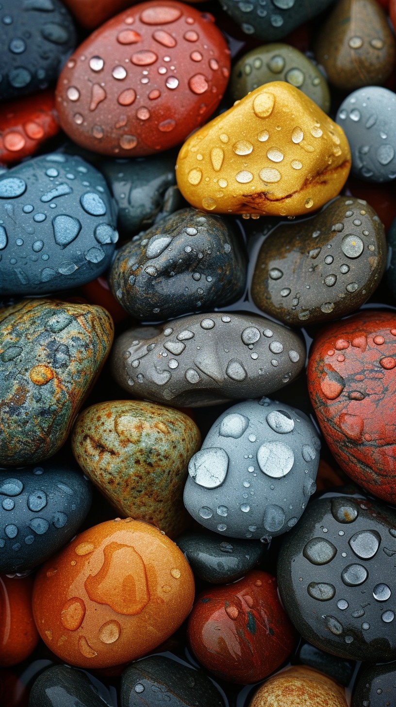 Free Colorful Wet Pebbles Image - Pebbles, Raindrops, Colorful ...