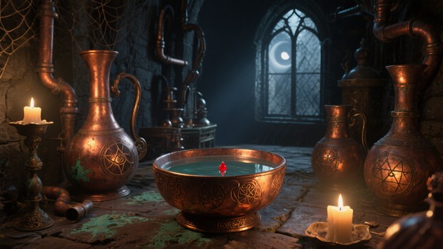 Free Mystical Alchemy Workshop Image - Alchemy, Copper, Candlelight ...